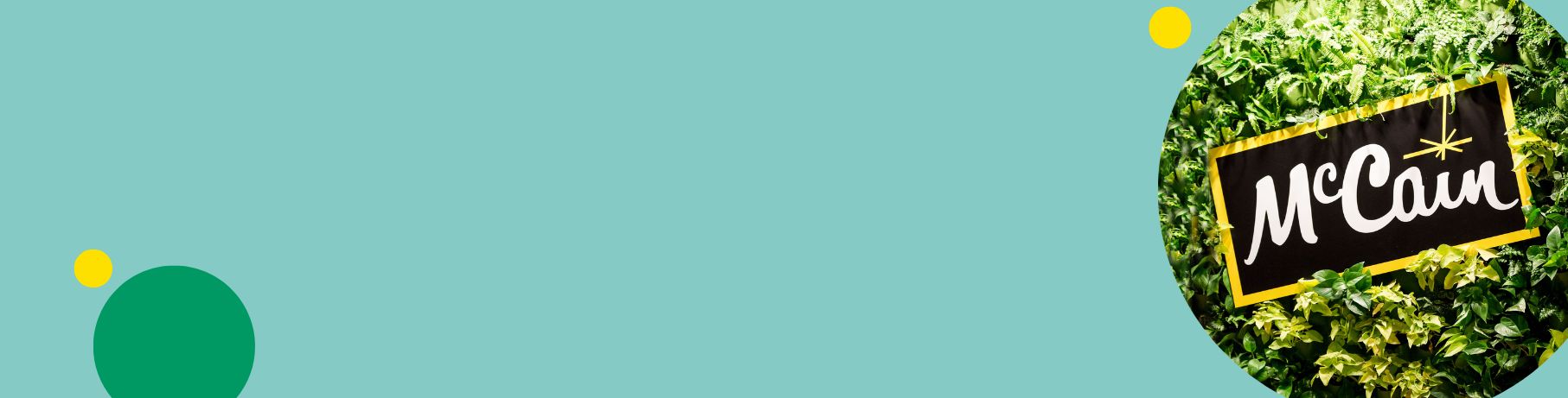 McCain Foods logo on leafy background